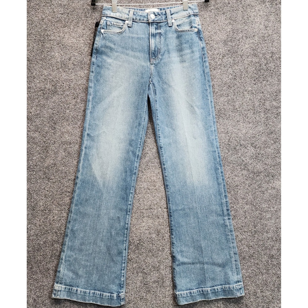 NWT PAIGE Leenah Womens High Rise Slim Wide Leg Vintage Jeans 24 Long Inseam